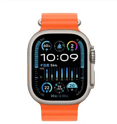 Apple/苹果 Watch Ultra2 智能手表GPS+蜂窝款49毫米钛金属表壳橙配米色野径回环式表带M/L MRFM3CH/A