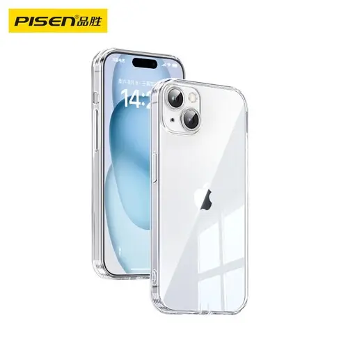 品胜 苹果15Plus手机壳 iPhone15Plus保护套简约透明气囊防摔超薄防震耐磨防尘全包抗指纹男女款软壳
