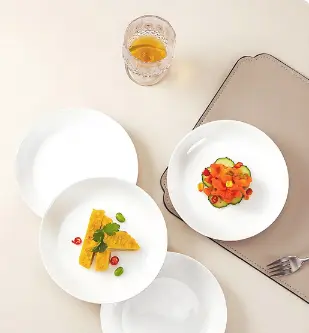 SKYTOP陶瓷餐具菜盘8英寸月光盘4件套装