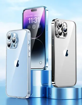 品胜 适用苹果15手机壳 iPhone15保护套简约透明气囊防摔超薄防震耐磨防尘全包抗指纹网红软壳
