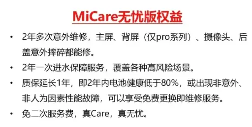 Redmi Buds 6 MiCare 2年耳机丢失无忧服务