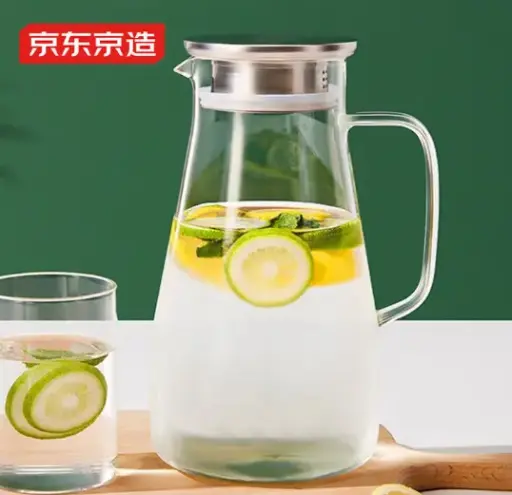 京东京造 耐热玻璃冷水凉水壶花茶壶1600ml